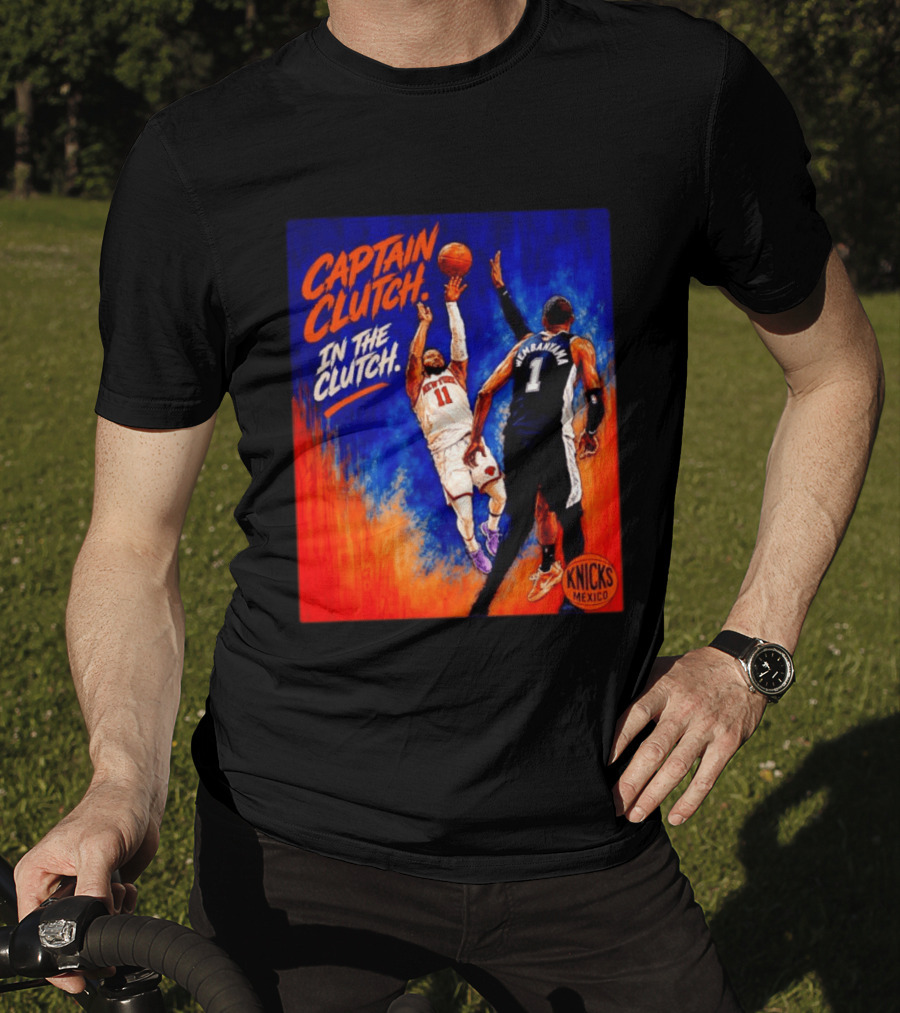 Captain Clutch Jalen Brunson Vs Victor Wembanyama Knicks Basketball Mexico T-Shirt