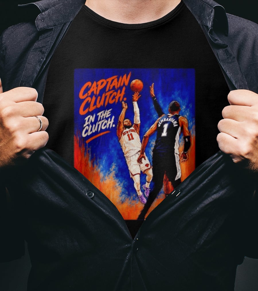 Captain Clutch Jalen Brunson Vs Victor Wembanyama Knicks Basketball Mexico T-Shirt