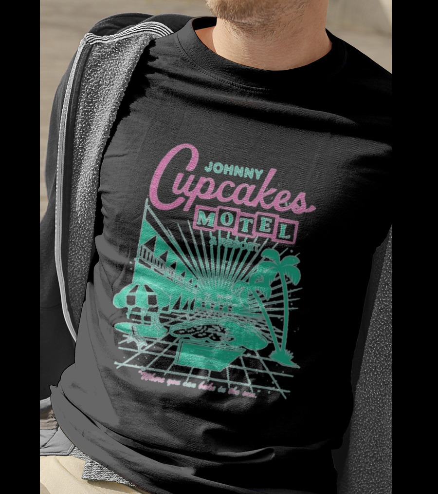 Johnny Cupcakes Motel Retro Resort Poolside Vibes Bake In The Sun Experience T-Shirt