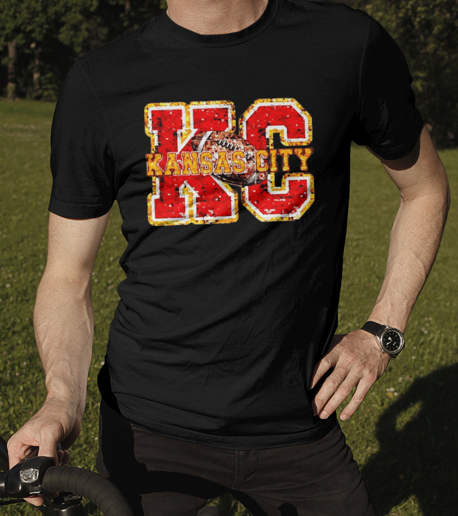 Kansas City Chiefs Football KC Faux Sequin T-Shirt