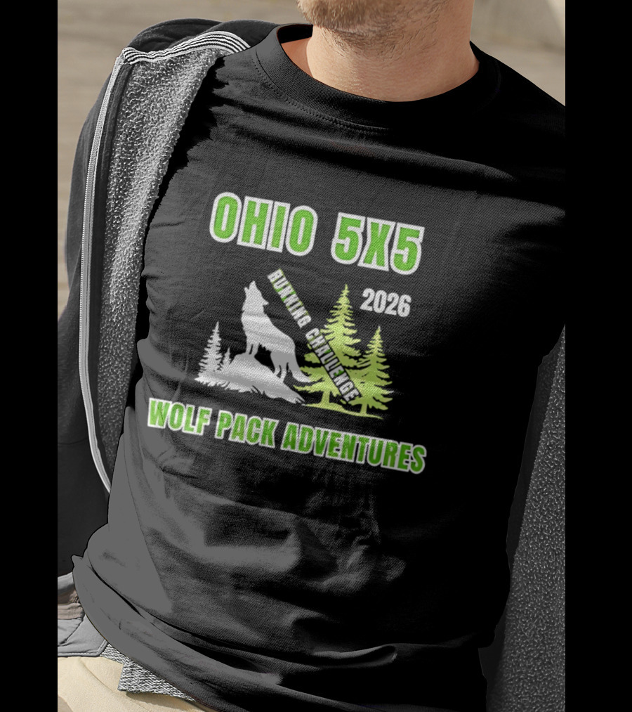 Ohio 5x5 2026 Running Challenge Wolf Pack Adventures T-Shirt