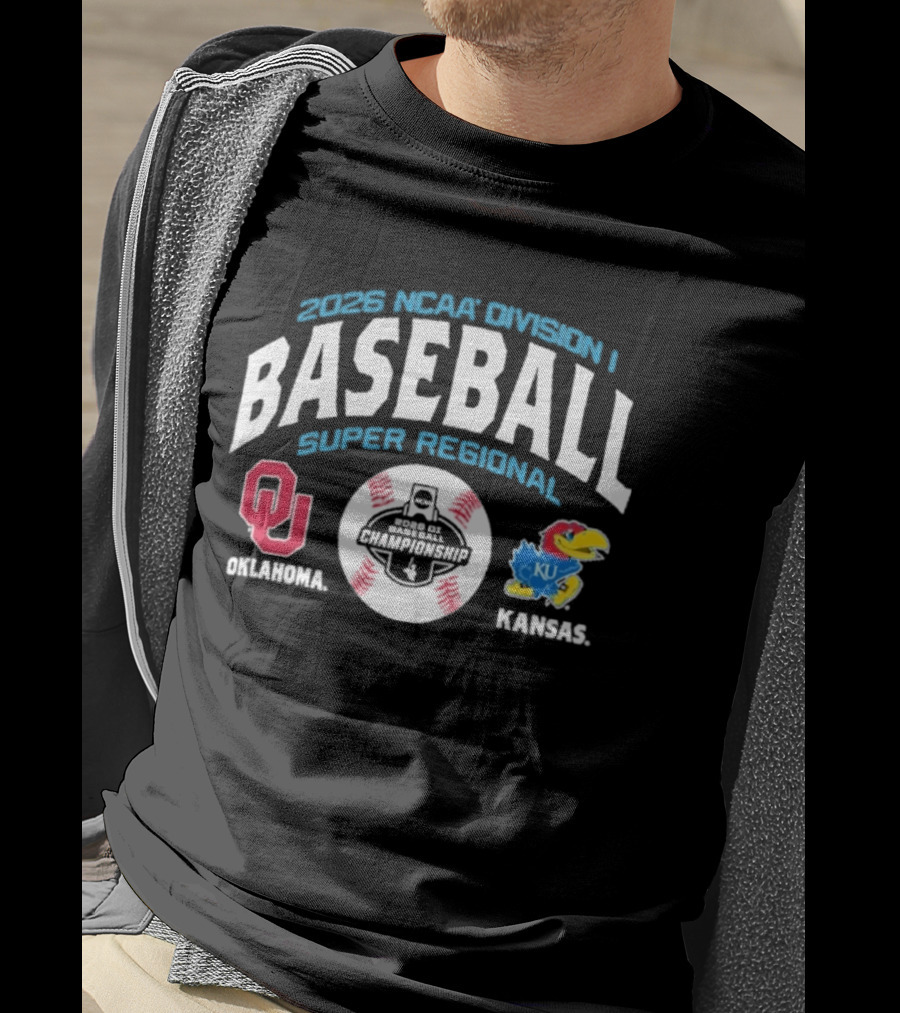 Oklahoma Kansas 2026 NCAA Division I Baseball Super Regional T-Shirt