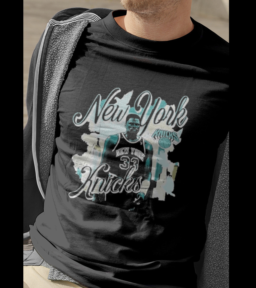 New York Knicks Patrick Ewing Skyline NBA T-Shirt