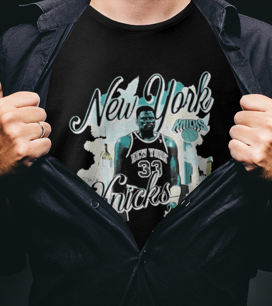 New York Knicks Patrick Ewing Skyline NBA T-Shirt