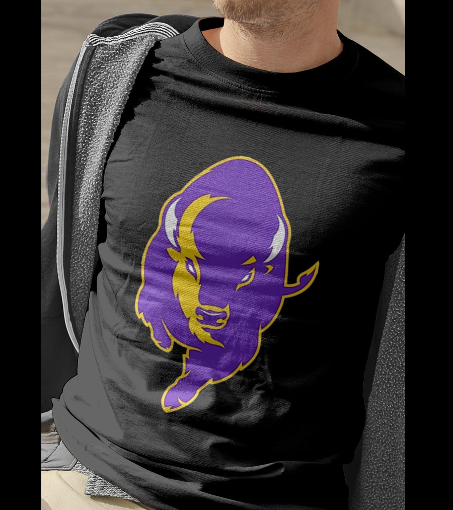 Lipscomb Bisons Purple And Yellow Charging Bison T-Shirt