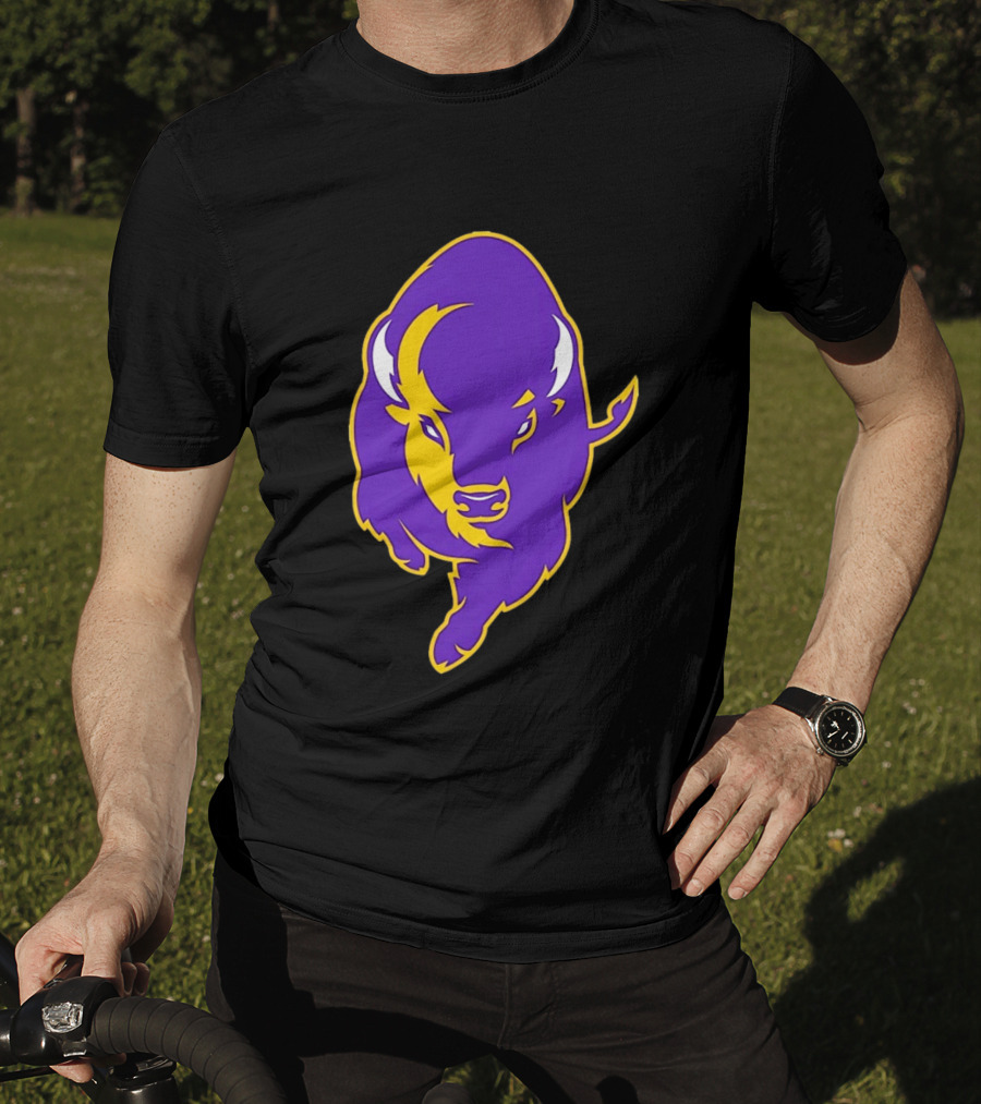 Lipscomb Bisons Purple And Yellow Charging Bison T-Shirt