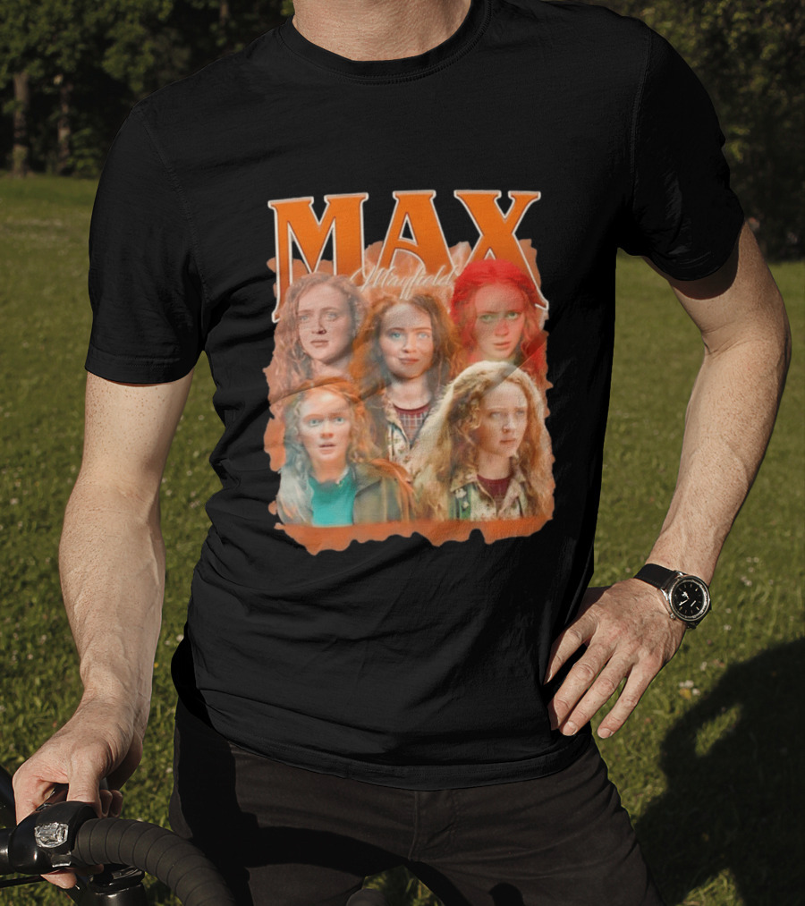 Max Mayfield Stranger Things Collage Orange Aesthetic T-Shirt