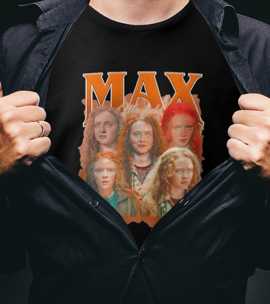 Max Mayfield Stranger Things Collage Orange Aesthetic T-Shirt