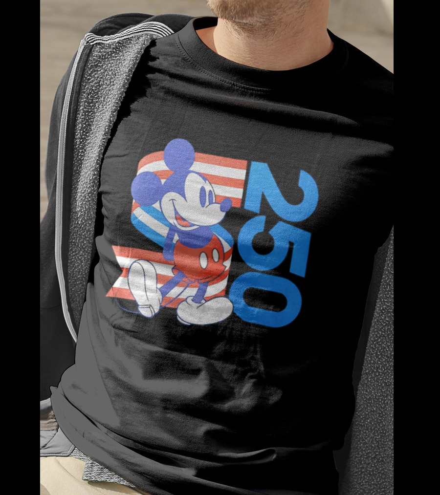 Mickey Mouse Disney 250 Celebration American Flag T-Shirt