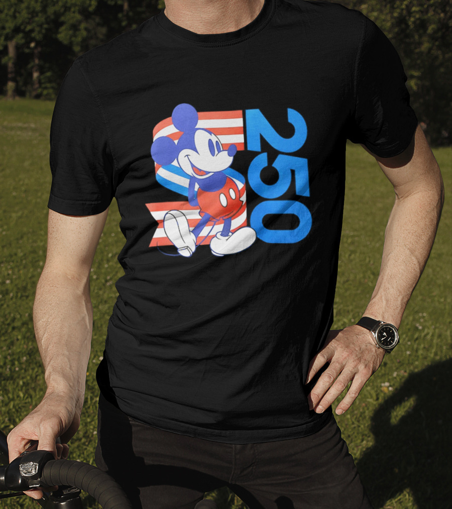 Mickey Mouse Disney 250 Celebration American Flag T-Shirt