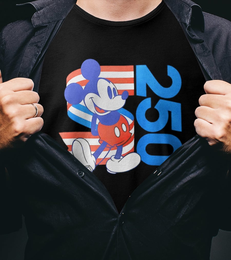 Mickey Mouse Disney 250 Celebration American Flag T-Shirt
