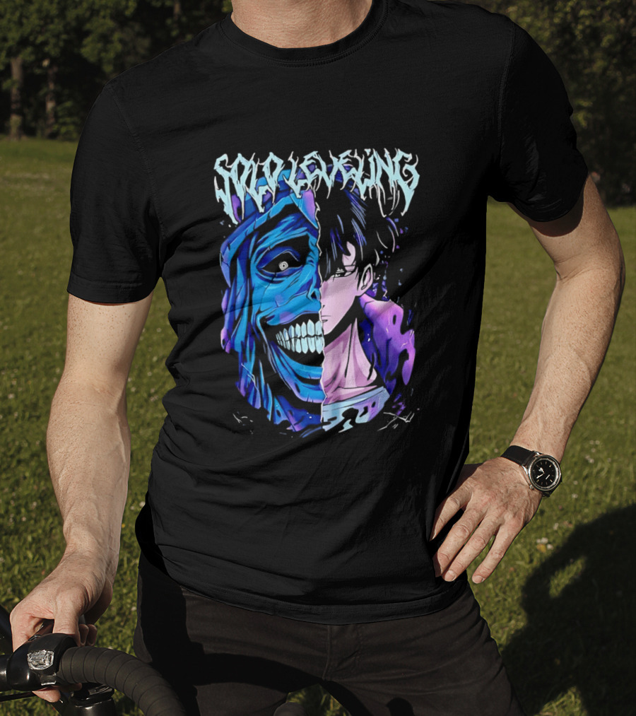 Solo Leveling Split Face Cotton Anime T-Shirt