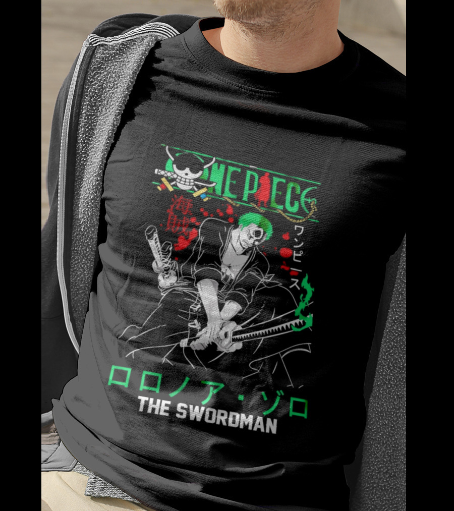 One Piece Roronoa Zoro The Swordman Classic Anime Manga T-Shirt