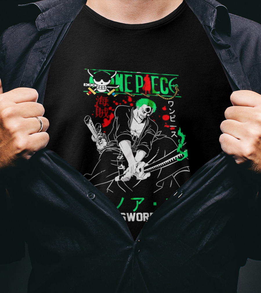 One Piece Roronoa Zoro The Swordman Classic Anime Manga T-Shirt