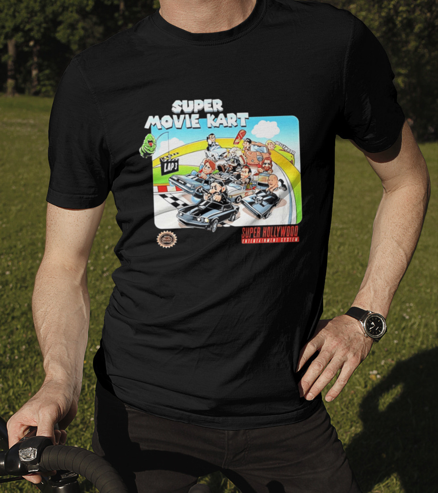 Super Movie Kart Super Hollywood Entertainment System John Wick Back To The Future Ghostbusters Mad Max Rocky T-Shirt