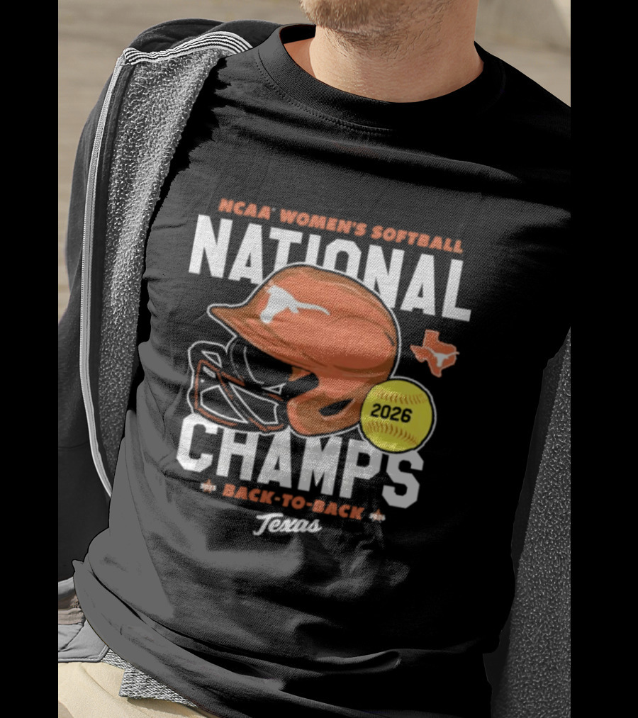 Texas Longhorns 2026 NCAA Women's Softball National Champs Back To Back Team T-Shirt