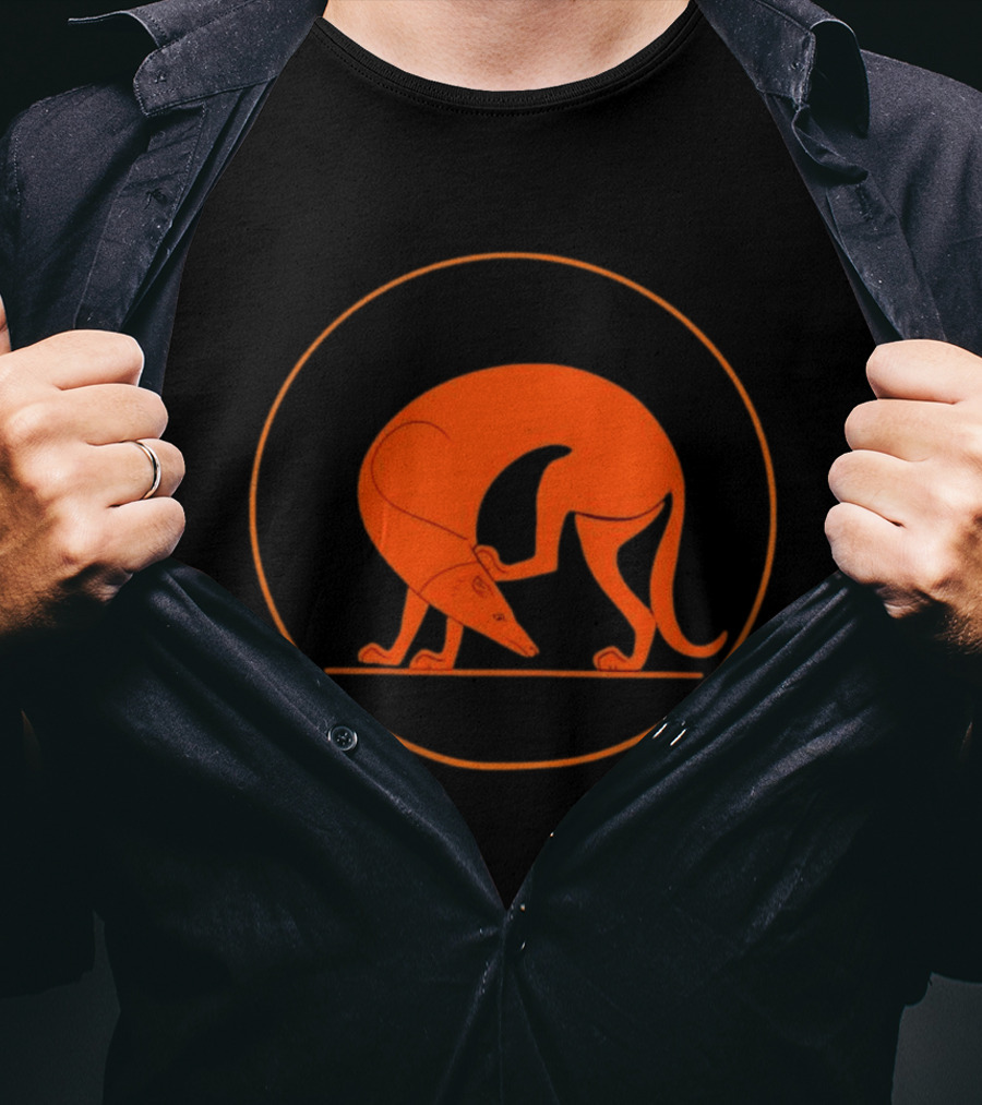 Tondo Hound Orange Circle Canine T-Shirt
