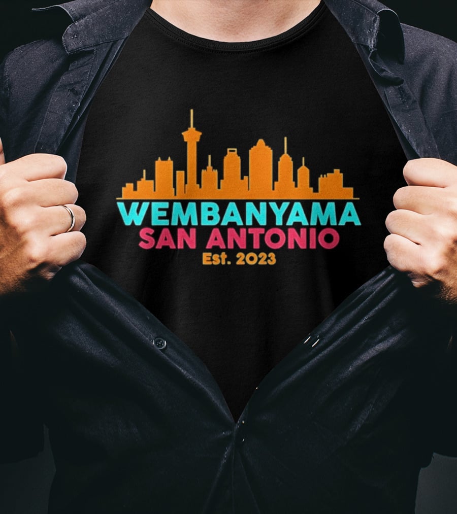 Wembanyama San Antonio Skyline Est. 2023 T-Shirt