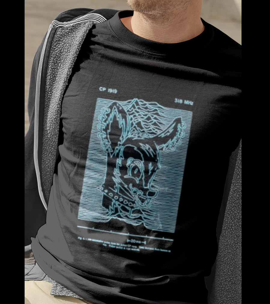 Allaround Risk CP 1919 318 MHz Blue Neon Reindeer Ears And Collar T-Shirt