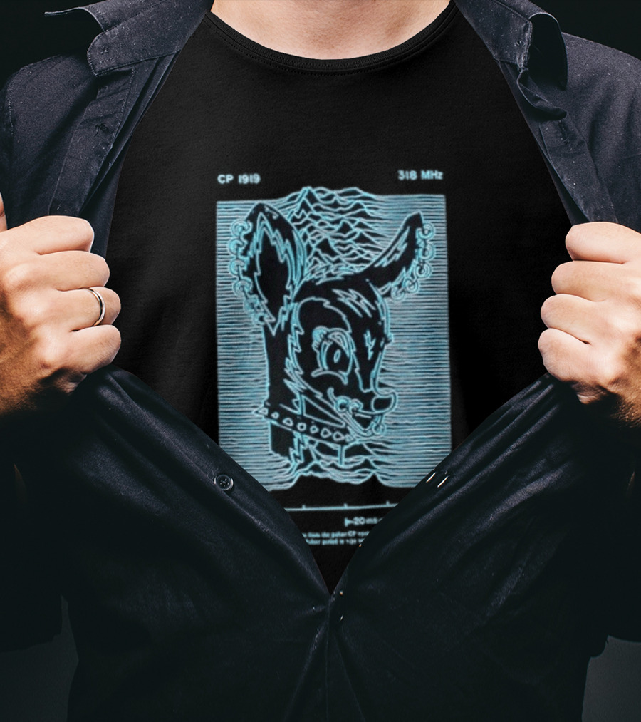 Allaround Risk CP 1919 318 MHz Blue Neon Reindeer Ears And Collar T-Shirt