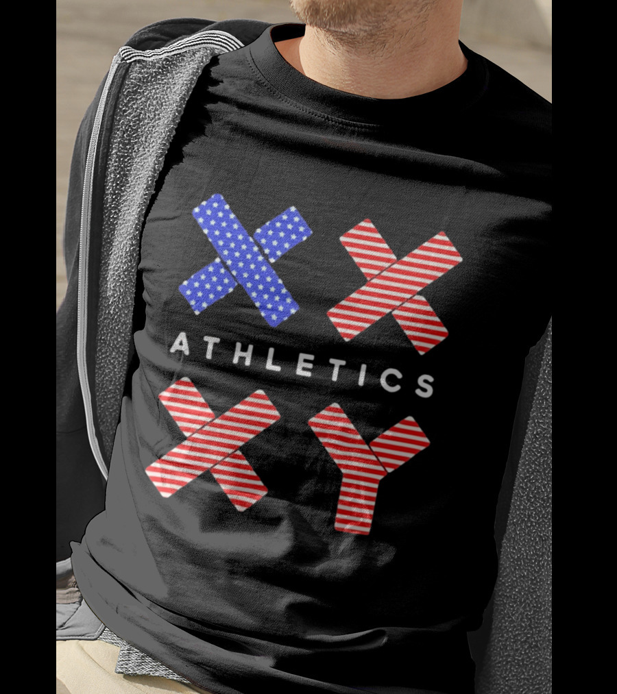 Athletics USA Flag Patterned XX XY T-Shirt