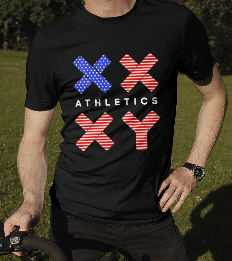 Athletics USA Flag Patterned XX XY T-Shirt