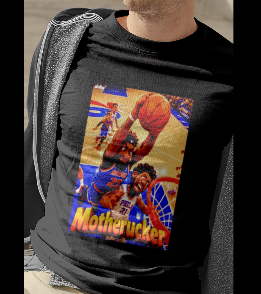 Motherucker New York 23 Vs Philly 21 Basketball Caricature T-Shirt