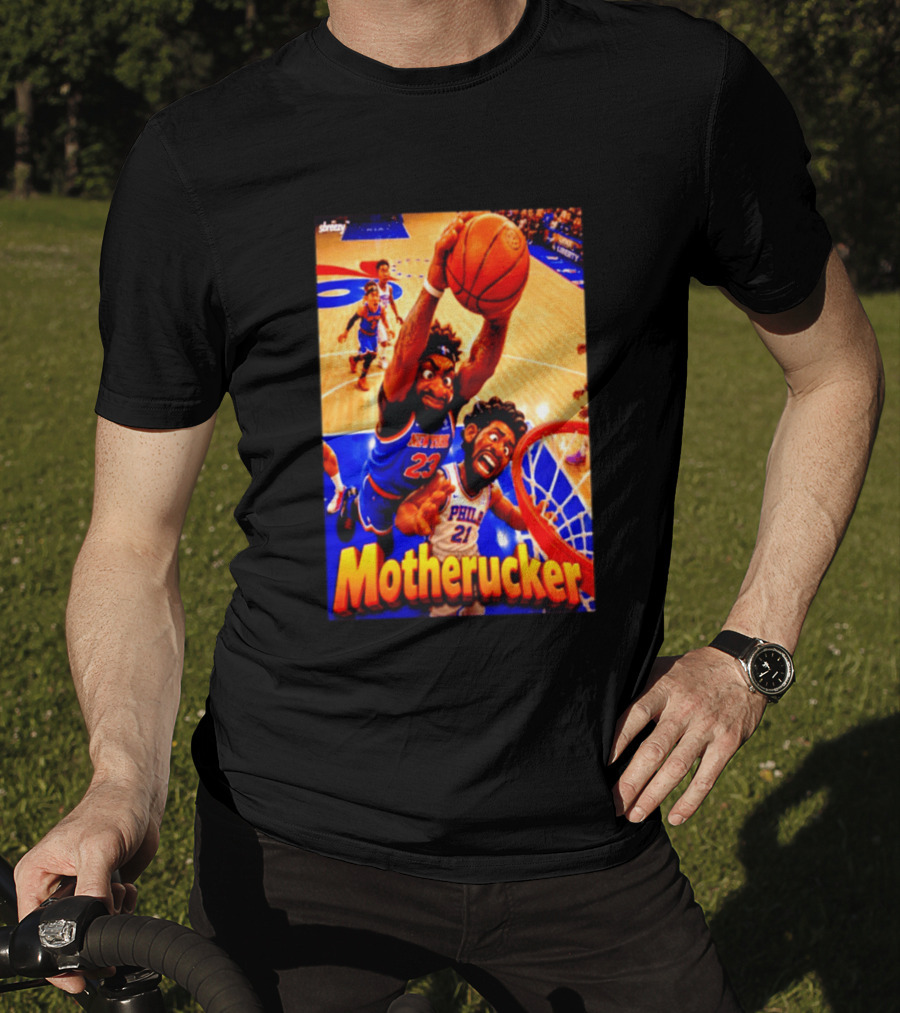 Motherucker New York 23 Vs Philly 21 Basketball Caricature T-Shirt