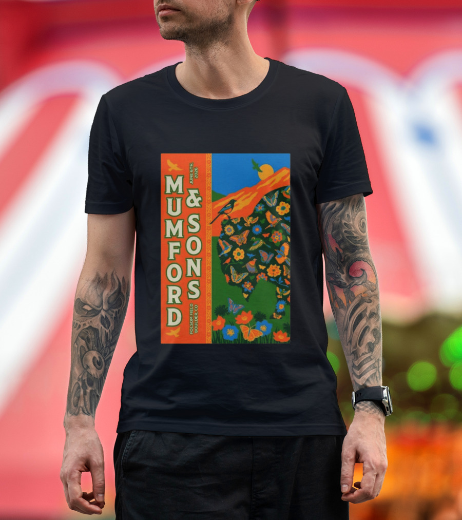 Mumford And Sons June 6 2026 Folsom Field Boulder CO Butterflies And Nature T-Shirt