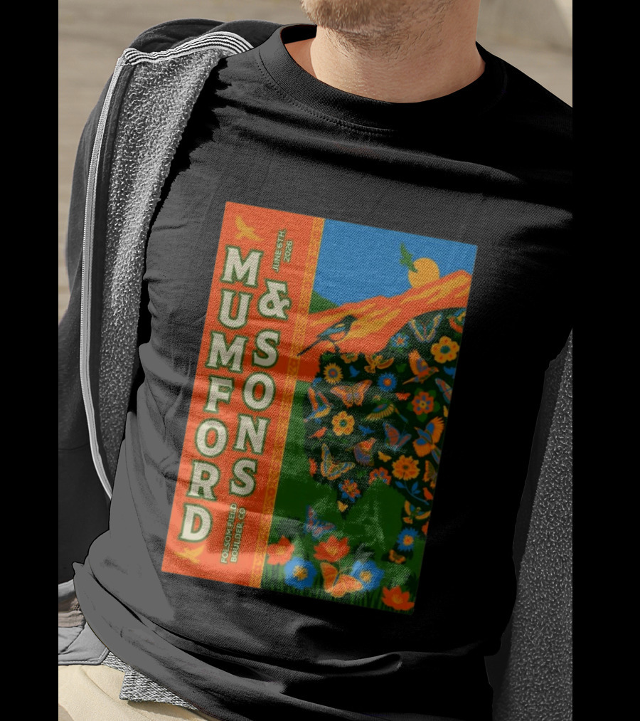 Mumford And Sons June 6 2026 Folsom Field Boulder CO Butterflies And Nature T-Shirt