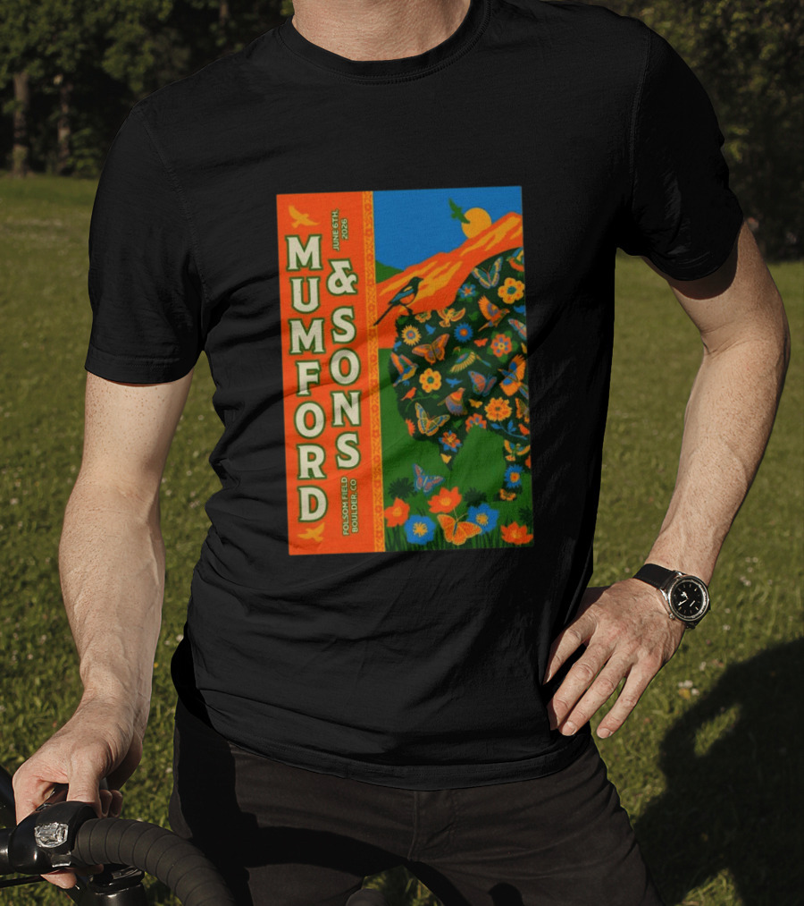 Mumford And Sons June 6 2026 Folsom Field Boulder CO Butterflies And Nature T-Shirt