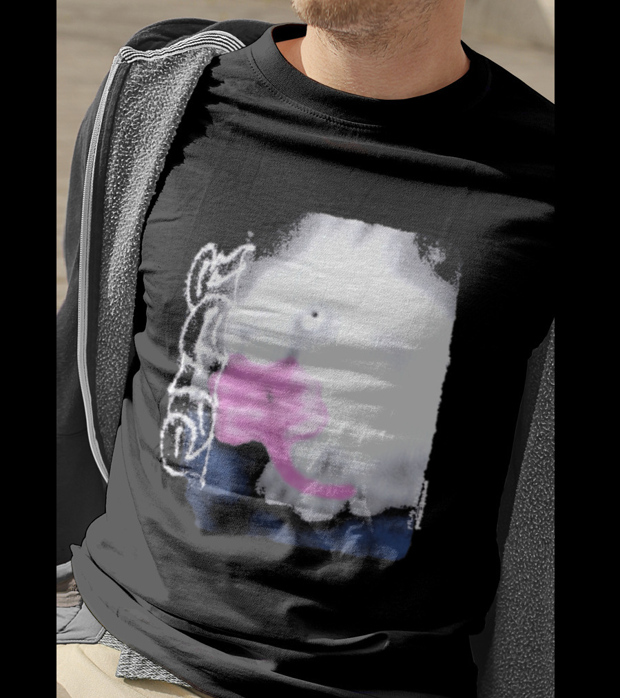Flatspot Polar Rabbit With Pink Ribbon T-Shirt