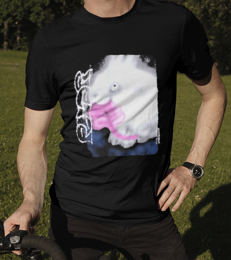 Flatspot Polar Rabbit With Pink Ribbon T-Shirt