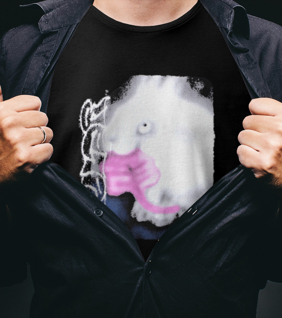 Flatspot Polar Rabbit With Pink Ribbon T-Shirt