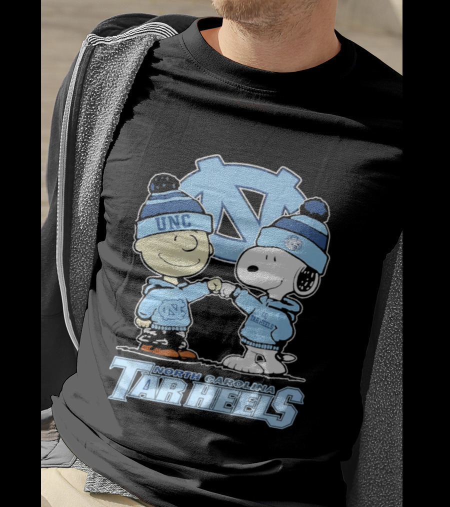 UNC Tar Heels Peanuts Characters Fit Bump North Carolina 2026 T-Shirt