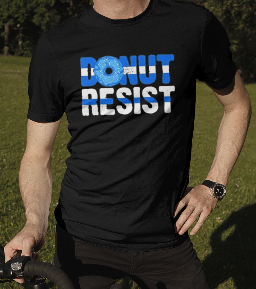 Donut Resist Police Officer Thin Blue Line Cop Policeman T-Shirt