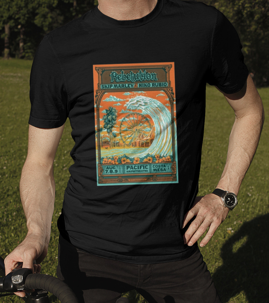 Rebelution Skip Marley Niko Rubio August 7 8 9 2026 Pacific Amphitheatre Costa Mesa T-Shirt