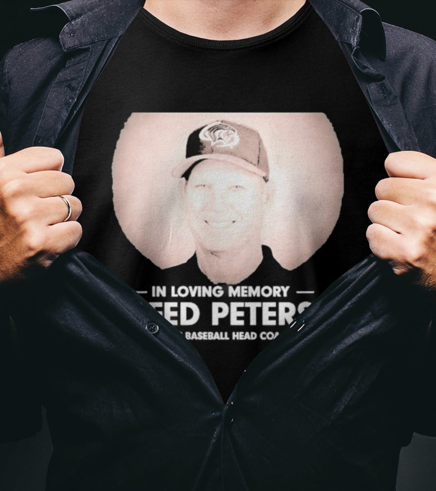 In Loving Memory Reed Peters Pacific Baseball Head Coach Panthers Cap T-Shirt