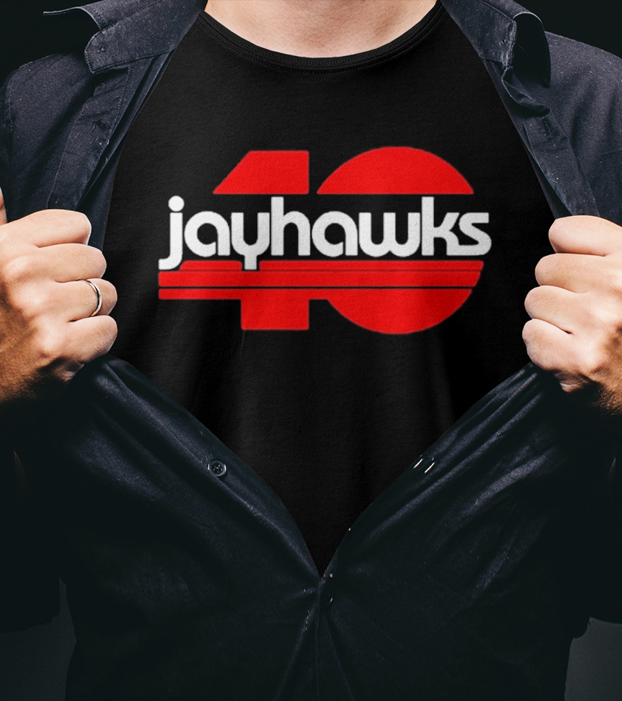 Jayhawks 40th Anniversary Red And White T-Shirt