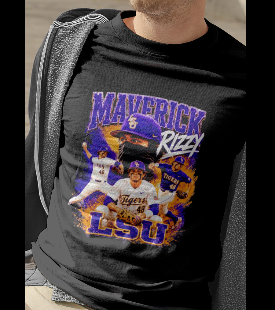 LSU Tigers Maverick Rizy Baseball Player Number 48 T-Shirt