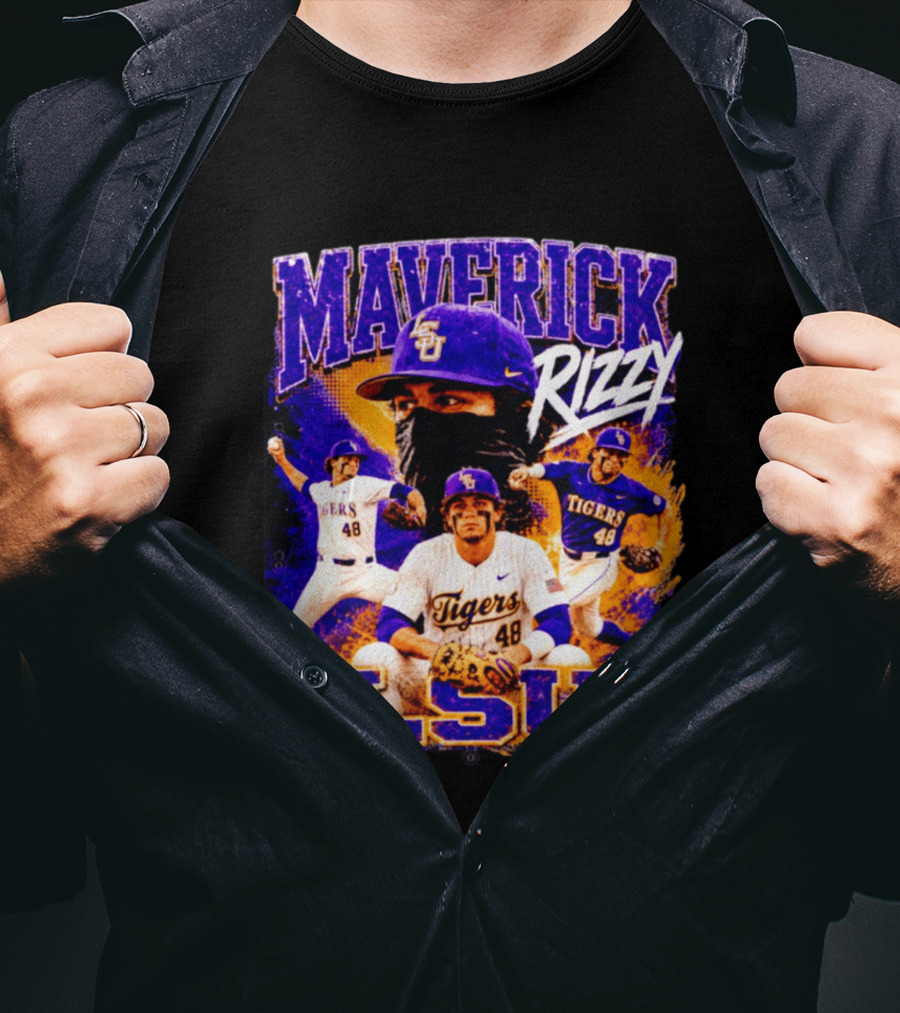 LSU Tigers Maverick Rizy Baseball Player Number 48 T-Shirt