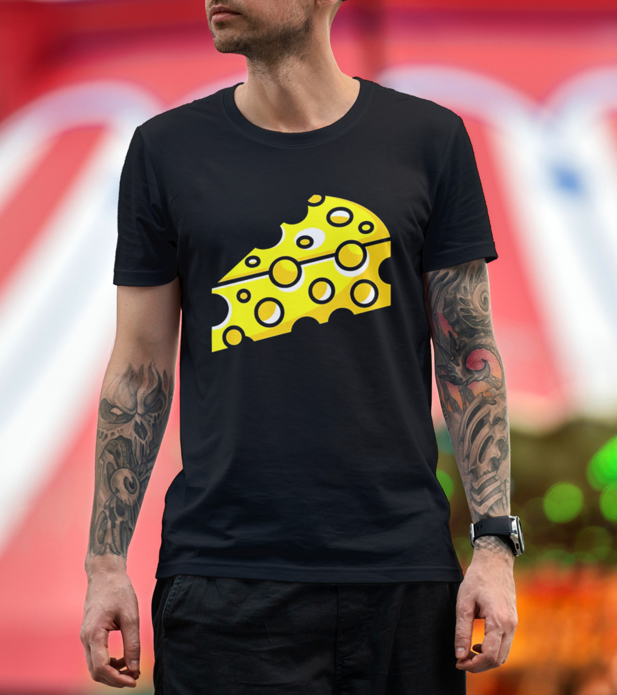Swiss Cheese Hole Yellow Food Slice Dairy Snack Culinary T-Shirt