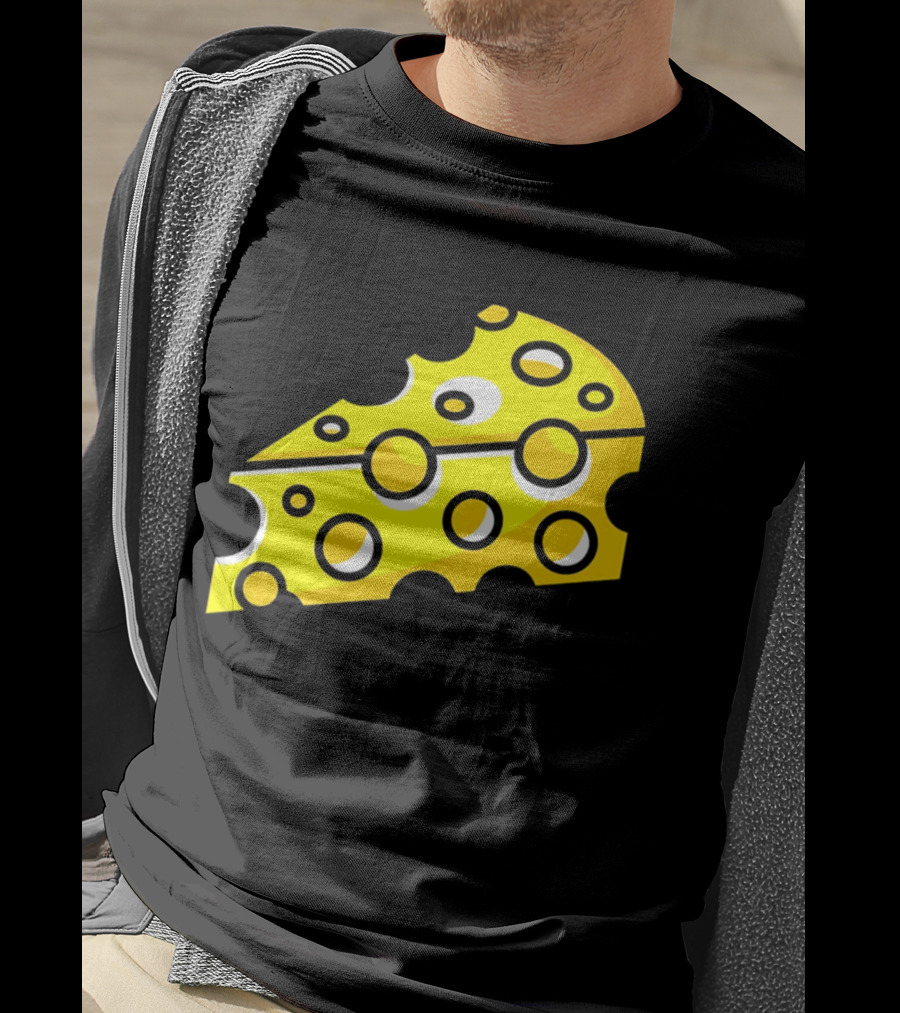 Swiss Cheese Hole Yellow Food Slice Dairy Snack Culinary T-Shirt