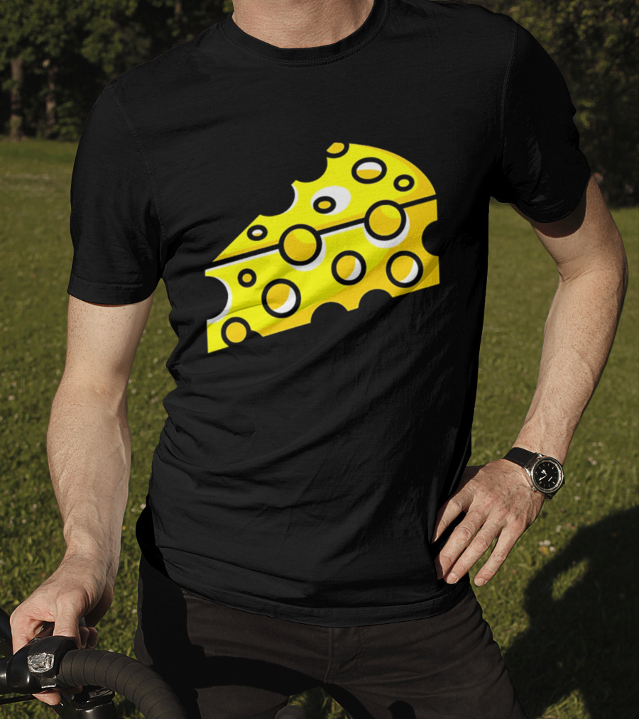 Swiss Cheese Hole Yellow Food Slice Dairy Snack Culinary T-Shirt