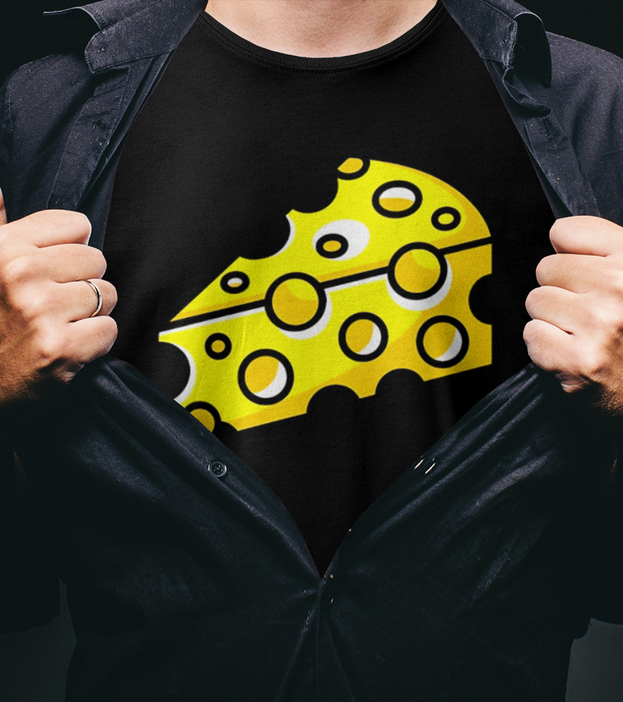 Swiss Cheese Hole Yellow Food Slice Dairy Snack Culinary T-Shirt