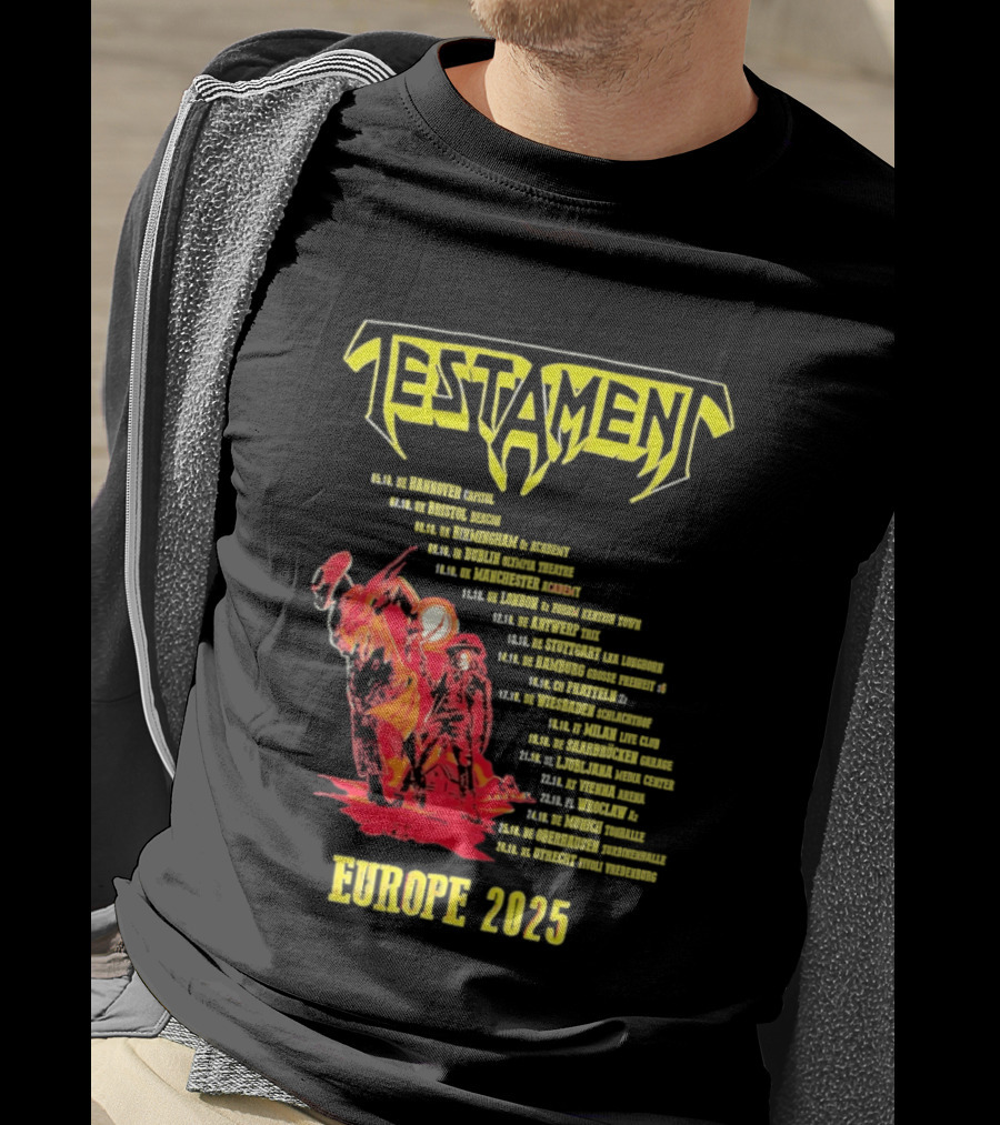 Testament Europe 2025 Tour Western Outlaw Dates T-Shirt