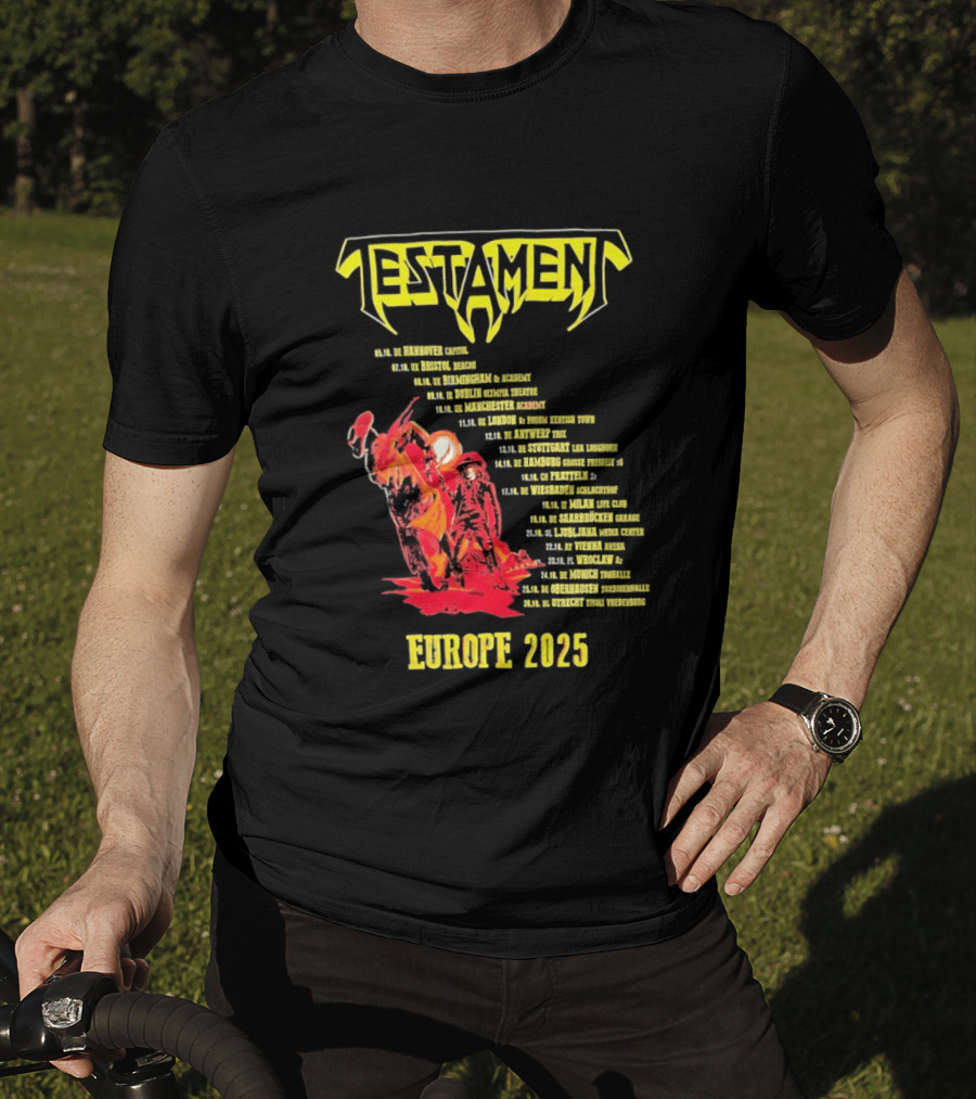 Testament Europe 2025 Tour Western Outlaw Dates T-Shirt