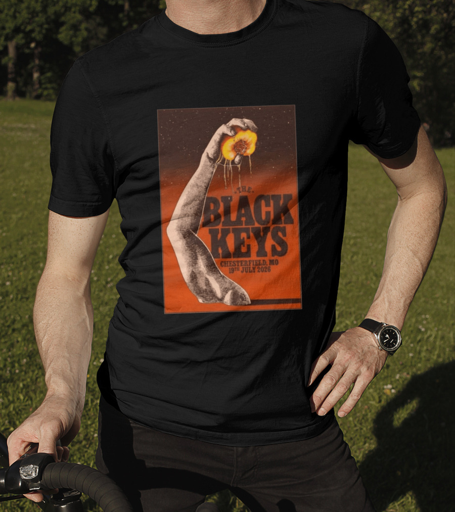 The Black Keys Chesterfield MO 19th July 2026 Hand Peach T-Shirt