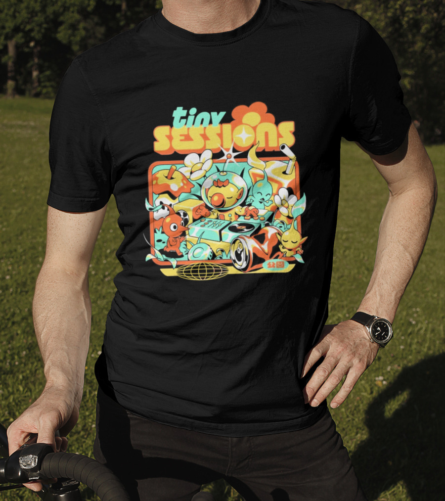 Tiny Sessions Robot DJ And Dancing Creatures T-Shirt