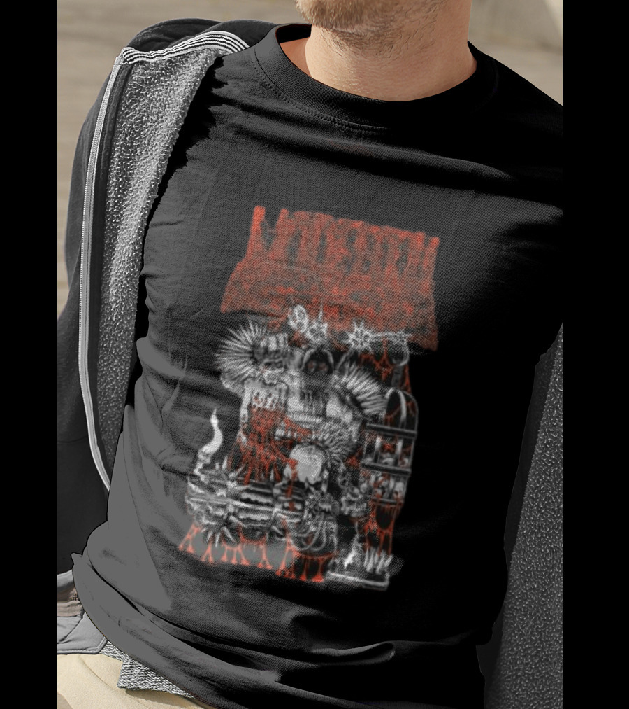 Undeath Metal Shop Grim Zombie Horror Red Black T-Shirt